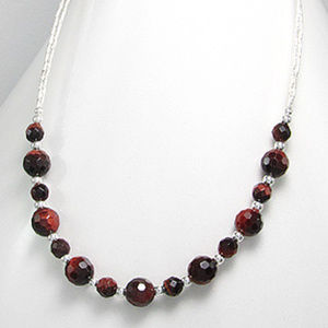 Sterling Silver Red Tiger-Eye Necklace